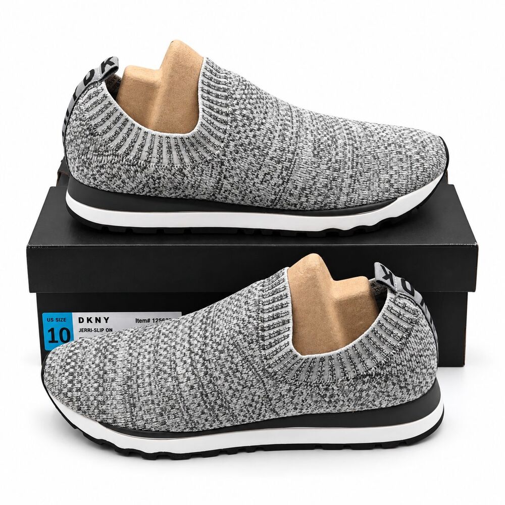 DKNY Jerri Women's Gray Knit Slip On Sneakers Casual Comfort US 10 K3877779